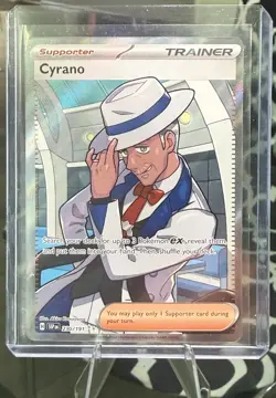 Pokemon TCG Cyrano Trainer Surging Sparks Ultra Rare Card 230/191 - Image 1