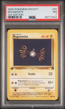 2000 POKEMON ROCKET 1ST EDITION #60 MAGNEMITE PSA 7 - Image 1