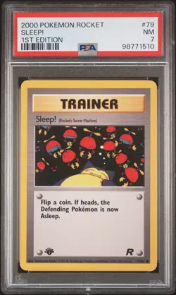 2000 POKEMON ROCKET 1ST EDITION #79 SLEEP! PSA 7 - Image 1
