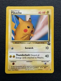 Pikachu Black Star Promo #26 Pokemon Snap Photo Pikachu WOTC 2001 DMG - Image 1