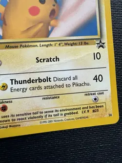 Pikachu Black Star Promo #26 Pokemon Snap Photo Pikachu WOTC 2001 DMG - Image 2