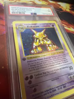 1999 Pokemon Alakazam Shadowless 1st Edition Holo 1 PSA 7 - Image 4