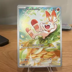 Pokemon Scorbunny 225/217 ASC Holo Basic 70 HP 10+ Attack English - Image 1