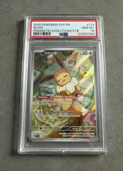 PSA 2025 POKEMON SVP EN #173 EEVEE GEM MT PRISMATIC EVOLUTIONS ETB PSA 10 - Image 1