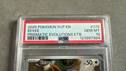 PSA 2025 POKEMON SVP EN #173 EEVEE GEM MT PRISMATIC EVOLUTIONS ETB PSA 10 - Image 3