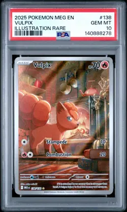 2025 POKEMON MEG EN-MEGA EVOLUTION ILLUSTRATION RARE #138 VULPIX PSA 10 - Image 1