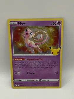 Pokemon Mew Holo Celebrations 011/025 Holo Rare 2021 25th Anniversary - Image 1