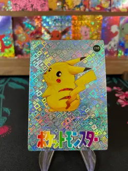 Pikachu #195 Pokemon Vintage Prism Vending Sticker NM US SELLER look back at it - Image 1