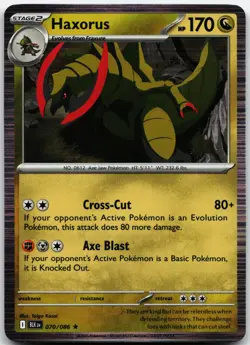 HAXORUS 070/086 HOLO RARE BLACK BOLT POKEMON HOLO NM - Image 1