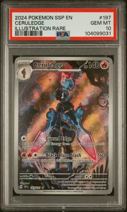 2024 POKEMON SSP EN-SURGING SPARKS ILLUSTRATION RARE #197 CERULEDGE PSA 10 - Image 1