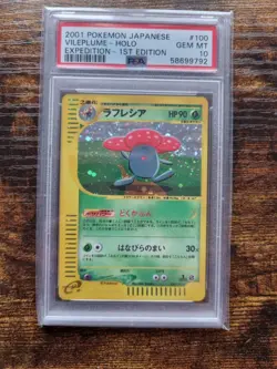 PSA 10 2001 Pokemon Japanese Vileplume Holo Expedition 1st Edition #100/128 - Image 1