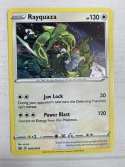Pokemon TCG: Rayquaza SWSH029 Black Star Promo Cosmos Holo NM - Image 1
