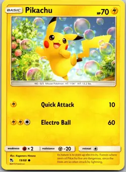 Pikachu 19/68 Common Hidden Fates Pokemon Near Mint - Image 1