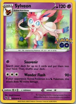 Sylveon 035/078 Holo Rare Pokemon GO Pokemon Holo Near Mint - Image 1