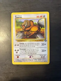 Pokemon TCG Jungle Tauros #47/64 Uncommon WoTC Vintage LP - Image 1