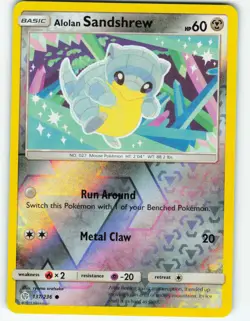 Alolan Sandshrew - Reverse Holo - 137/236 Cosmic Eclipse - Pokemon TCG - 2019 - Image 1