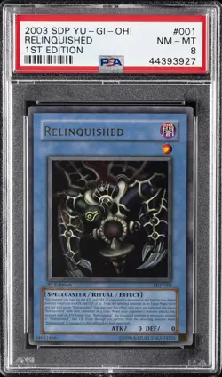 2003 YU-GI-OH! STARTER DECK: PEGASUS 1ST EDITION #001 RELINQUISHED PSA 8 - Image 1