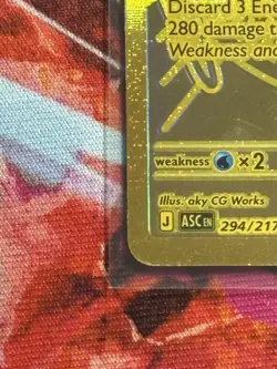 Pokemon Mega Charizard Y EX Full Art Foil Card 294/217 Flame Type - Image 4