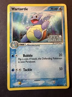 Pokemon TCG 2006 Wartortle Reverse Holo Card 42/100 Stamped Crystal Guardians MP - Image 1