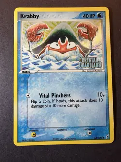 Krabby 54/100 EX Crystal Guardians Reverse Holo Stamped Pokemon Card LP- #2 - Image 1