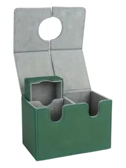 CONTENITORE CUSTODIA PORTA CARTE IN PELLE PER GIOCO ONE PIECE POKEMON DADI VERDE - Image 2
