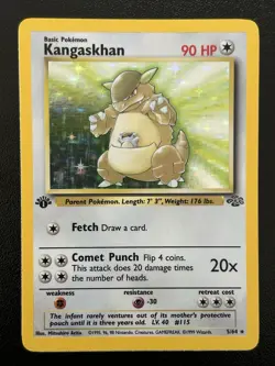 KANGASKHAN Pokemon Card - WOTC - 1st Edition - Jungle - 5/64 - HOLO - NM (A) - Image 1