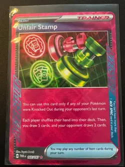 Pokemon TCG Unfair Stamp 165/167 Ace SPEC Rare Holo Card Twilight Masquerade - Image 1