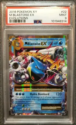 2016 Pokemon XY M Blastoise EX 22/108 Evolutions PSA 9 Mint - Image 1
