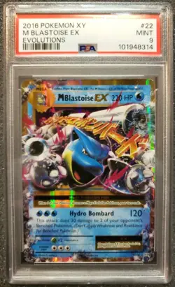 2016 Pokemon XY M Blastoise EX 22/108 Evolutions PSA 9 Mint - Image 2