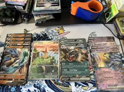 Mega M Rayquaza EX Jumbo/Oversized Card 98/98 Full Art Holo + Charizard, Lucario - Image 3