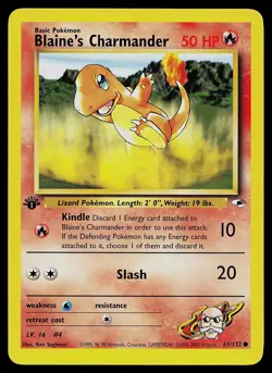 Pokemon Card - Blaine's Charmander Gym Heroes 61/132 Common 1st Edition - Image 1