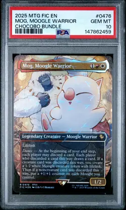 2025 MTG FINAL FANTASY COMMANDER CHOCOBO BUNDLE #0476 MOG, MOOGLE WARRIOR PSA 10 - Image 1