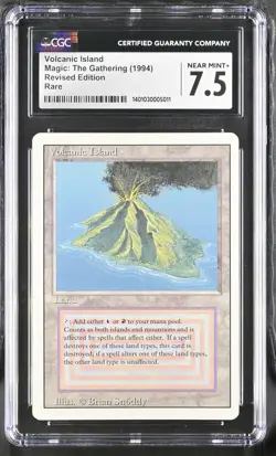 CGC 7.5 Volcanic Island 1994 Revised Edition Magic: The Gathering NM - Image 1