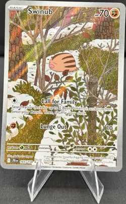 Pokemon tcg Swinub SV09: Journey Together Illustration Rare Holo 165/159 English - Image 1