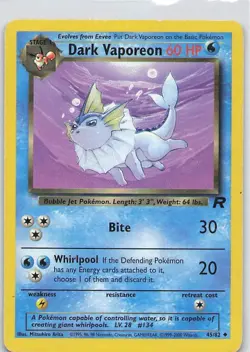 Pokemon TCG Dark Vaporeon Team Rocket 45/82 - Image 1