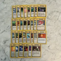 Pokemon Card Lot 1999 WOTC 30 Different Trainer Cards All NM Many Uncommon. - Image 1