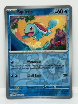 Squirtle 007/165 Common 151 Pokemon Reverse Holo Near Mint - Image 1