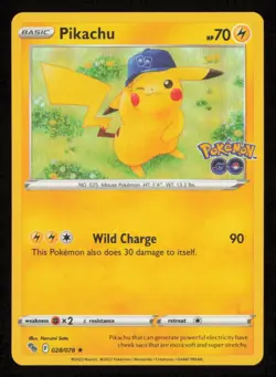 Pikachu 028/078 Holo Rare Pokemon GO Pokemon Holo Lightly Played - Image 1
