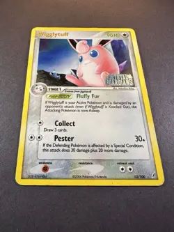 2006 Pokemon Crystal Guardians Stamped Holo 13/100 Wigglytuff MP FREE SHIPPING - Image 3