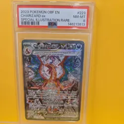 Pokemon 2023 SV Obsidian Flames Charizard EX Sir #223/197 PSA 8 - Image 1