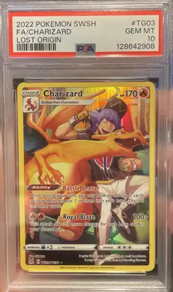 2022 Pokemon Sword & Shield Lost Origin Charizard PSA 10 #TG03 - Image 1