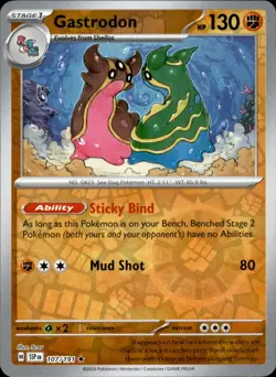 Gastrodon 107/191 Reverse Holo - Pokemon SV08: Surging Sparks NM - Image 1