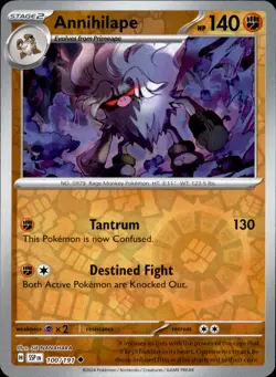 Annihilape 100/191 Reverse Holo - Pokemon SV08: Surging Sparks NM - Image 1