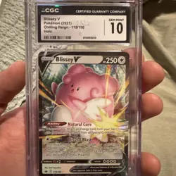 Pokemon Blissey V Sword Shield: Chilling Reign #119 Holo 2021 CGC 10 - Image 1