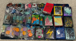 Pokemon TCG Accessories Lot - Sleeves, Dice, Dividers, Portfolios, Playmat - Image 1