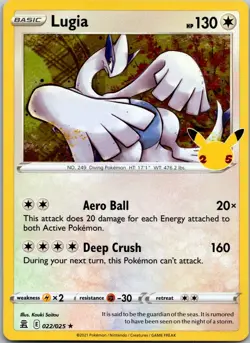 Lugia #022/025 Holo Rare Celebrations Pokemon NM (FREE S&H) - Image 1