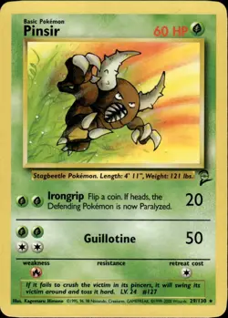 Pokemon TCG Pinsir 29/130 Rare Base Set 2 Vintage - Image 1