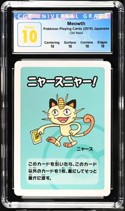 CGC PERFECT 10 2019 Pokemon Old Maid Meowth #0 - Image 1