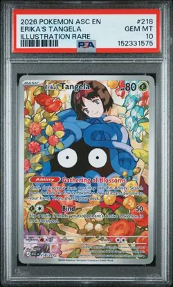 2026 POKEMON ASCENDED HEROES #218 ERIKA'S TANGELA ILLUSTRATION RARE PSA 10 (575 - Image 1