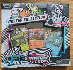 Pokemon TCG Scarlet Violet Black Bolt White Flare Poster Collection Box - Image 1